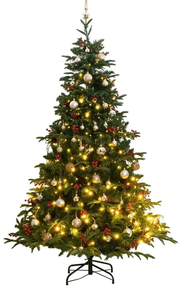 Umelý výklopný vianočný stromček 300 LED a sada gúľ 180 cm 3210489