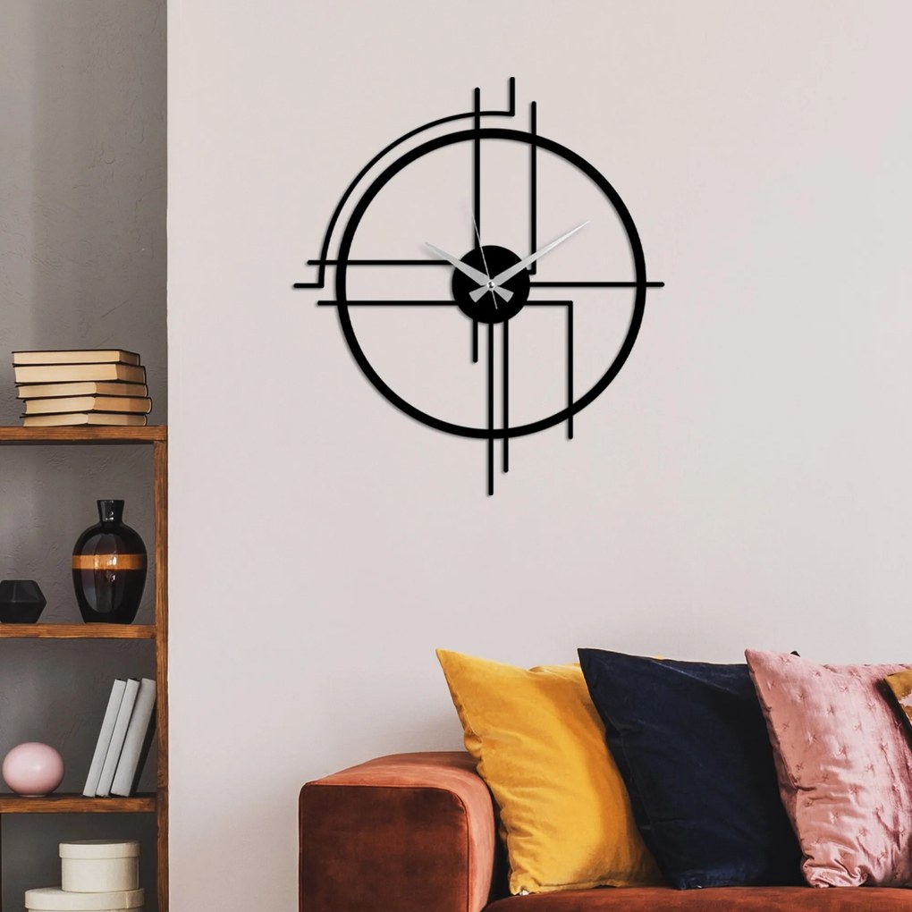 Nástěnné kovové hodiny Minimal černé
