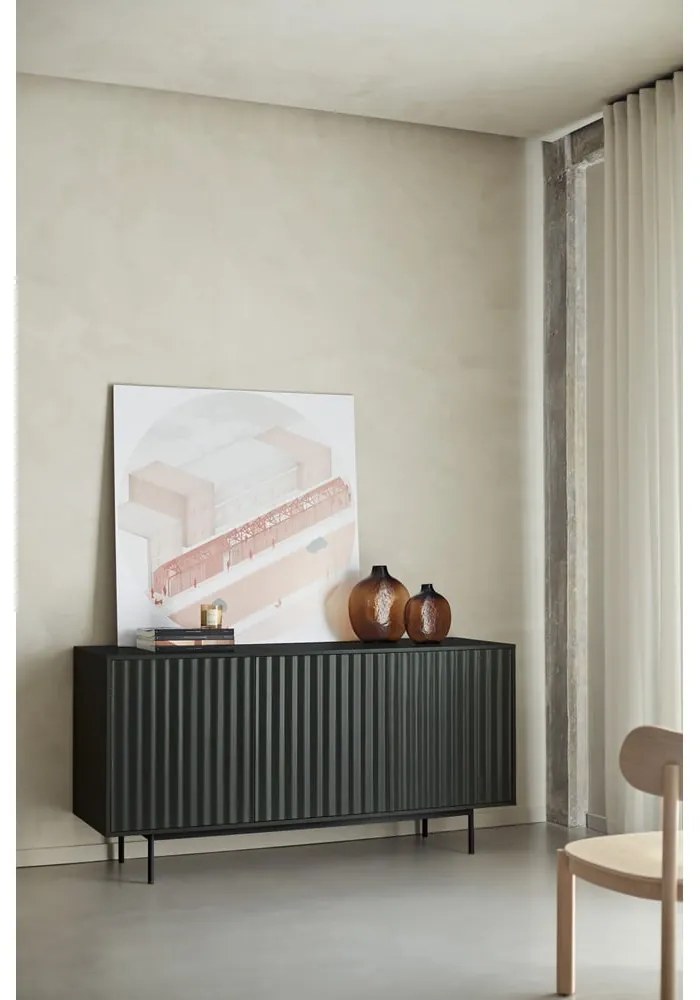 Čierna nízka komoda 159x80 cm Sierra – Teulat