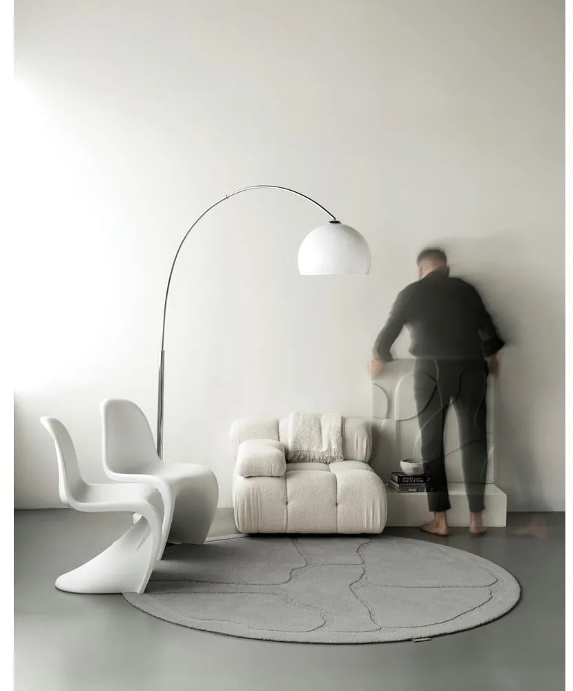 Sivý vlnený okrúhly koberec ø 160 cm Morphic Organica – Agnella