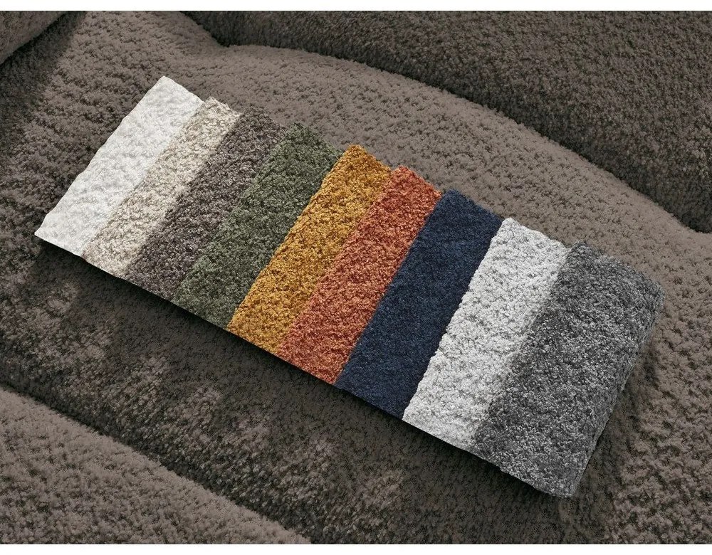 Hnedá podnožka z textílie buklé Roxelane – Bobochic Paris