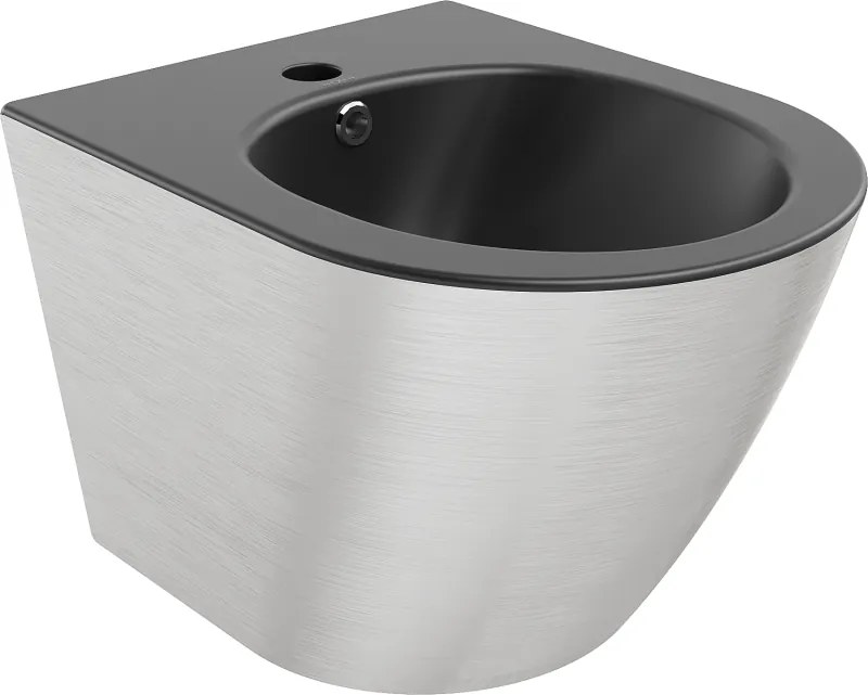 Mexen Lena závesný bidet, čierny mat/strieborný vzor čiary - 35224873