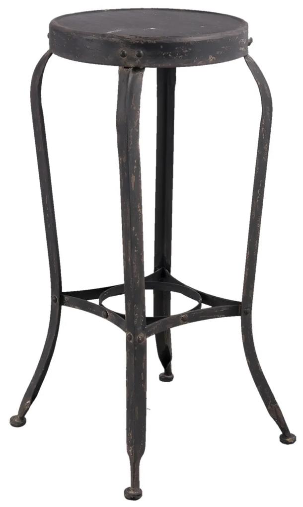 Kovová čierna barová stolička s patinou - 37 * 37 * 72 cm