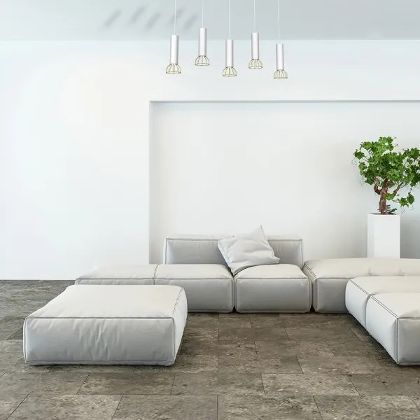 Luster na lanku DANTE 5xGU10/25W/230V biela/zlatá