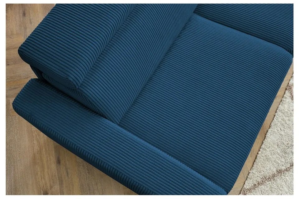 Tmavomodrá menčestrová rozkladacia rohová pohovka (variabilná) Monaco – Bobochic Paris