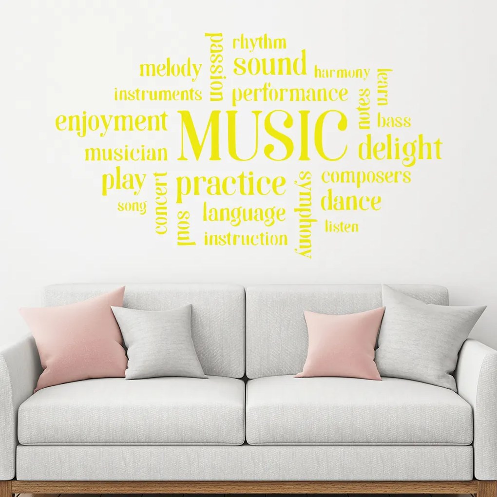 Veselá Stena Samolepka Hudobná túžba Farba: modrá, Veľkosť: 80 x 46 cm
