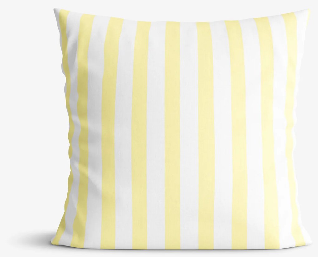 Goldea bavlnená obliečka na vankúš - žlté prúžky 45 x 45 cm