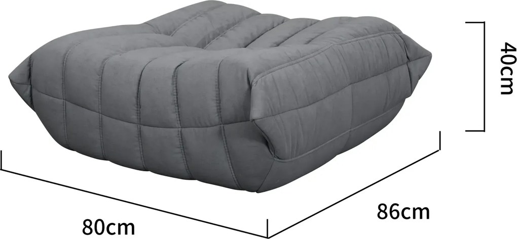 Taburet Nua 86 cm zamat sivý