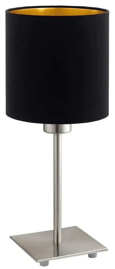 Eglo - LED Stolná lampa TUNJA 1xE27/60W/230V 26,5 cm matný chróm/čierna EG32509E