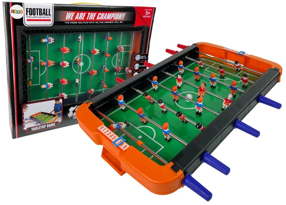 LEAN TOYS Stolný futbal oranžový