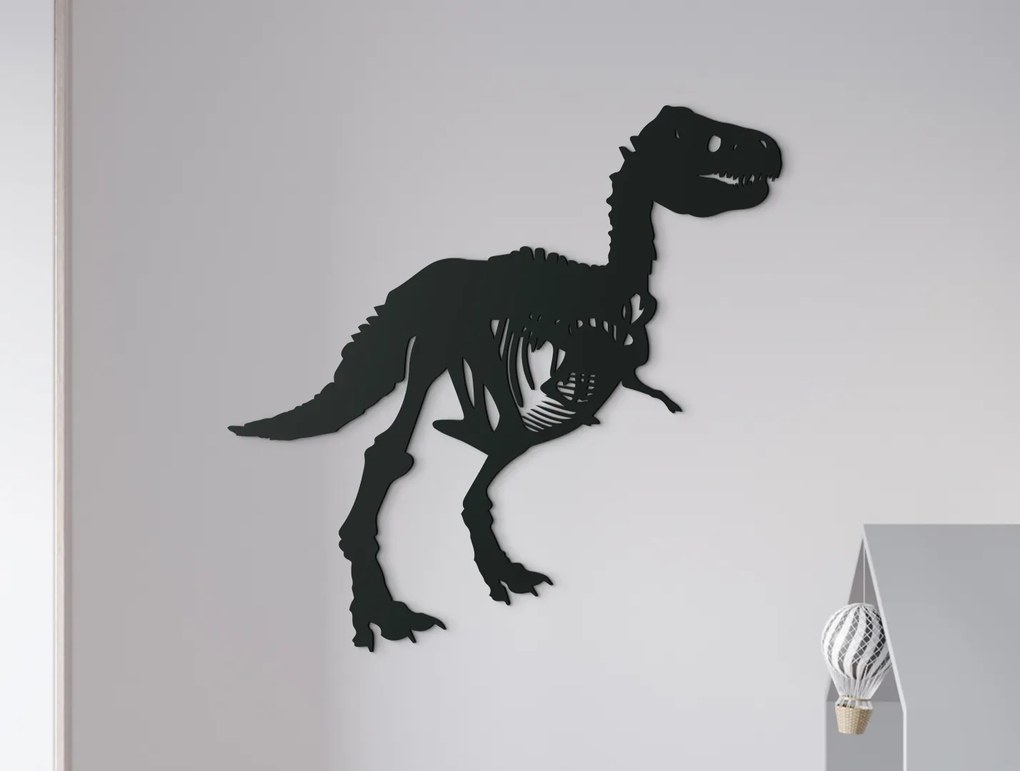 drevko Detská nálepka na stenu Kostra dinosaura Rozmer obrazu: 32 x 32,5 cm, Farba dekorácie: Čierna