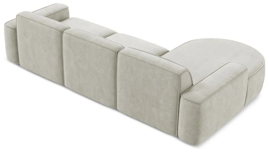 Krémová ženilková rohová pohovka (ľavý roh/s leňoškou) Omao – Makamii