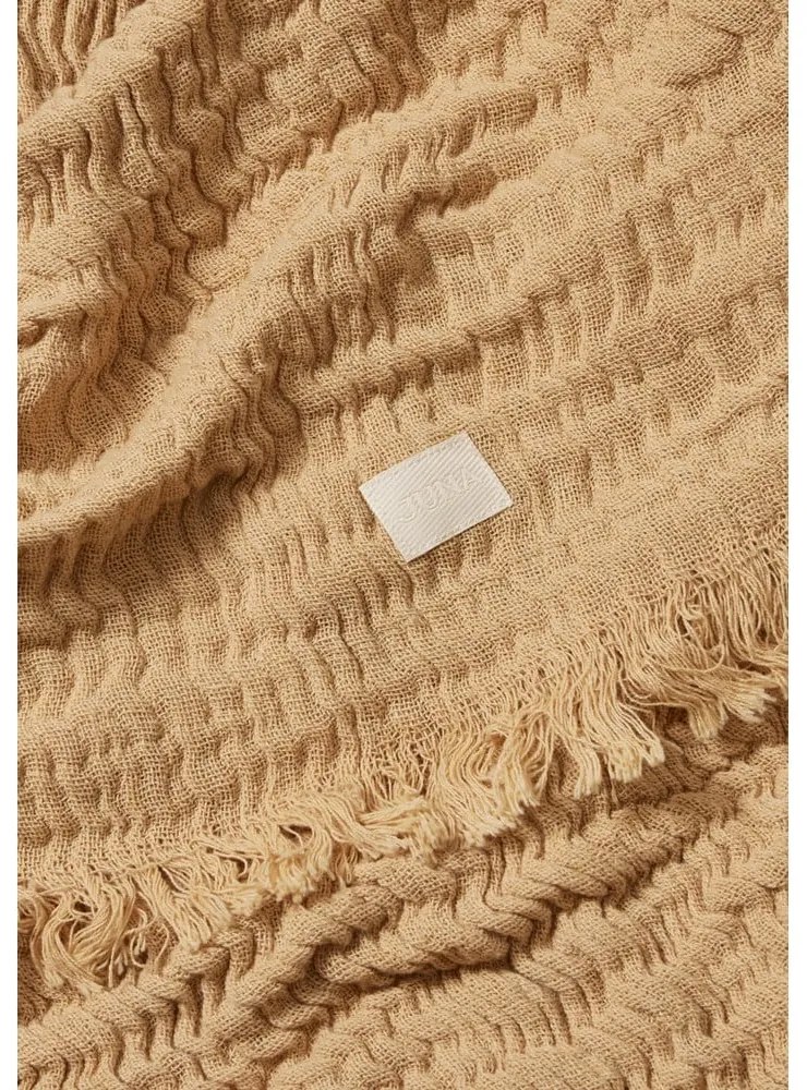 Béžový pléd na dvojlôžko 240x260 cm Reloved - JUNA