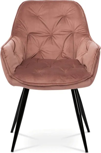 Jedálenská stolička zamatová, ružová DCH-421 PINK4