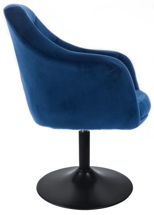 LuxuryForm DESIGN Kreslo ANDORA VELUR na čiernom tanieri - modré