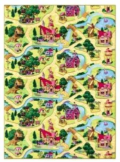 Vopi Dětský koberec Rozprávková dedinka, 133 x 133 cm, 133 x 133 cm