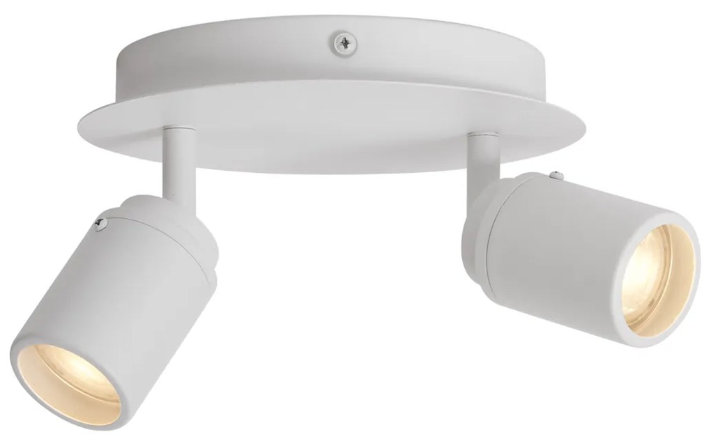 Moderné kúpeľňové bodové svietidlo biele 2-svetlá IP44 - Ducha