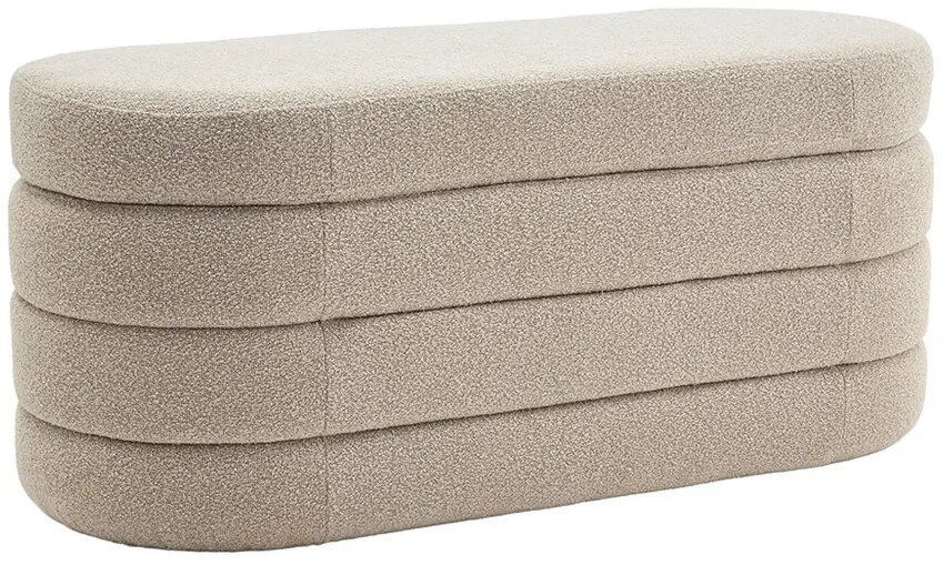 Moderná úložná lavica Fashion taupe bouclé 115cm