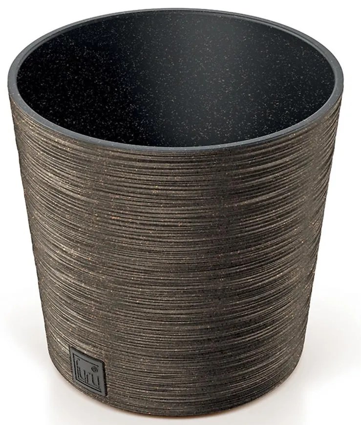 Kvetináč Furu okrúhly Low Eco Wood 250 – káva Eco