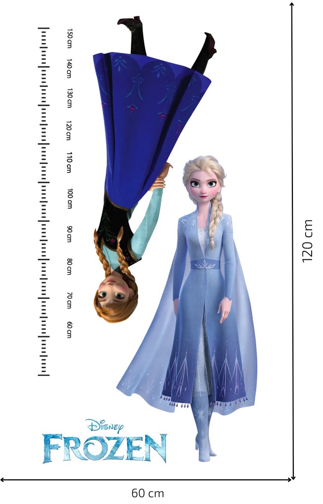 PIPPER. Samolepka na stenu "Detský meter - Elsa a Anna"