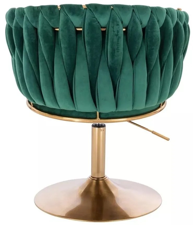 LuxuryForm DESIGN Stolička NORDEN VELUR na zlatom tanieri - zelená