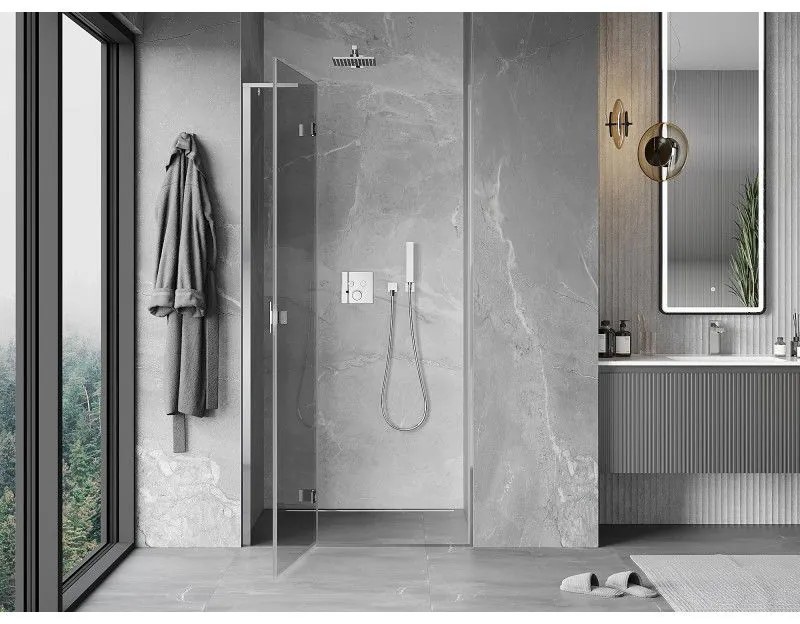 Mexen Mist-H L, 1-krídlové sprchové dvere ľavé 75 cm, číre sklo, chrómový profil, 8A5L-075-000-01-00-L