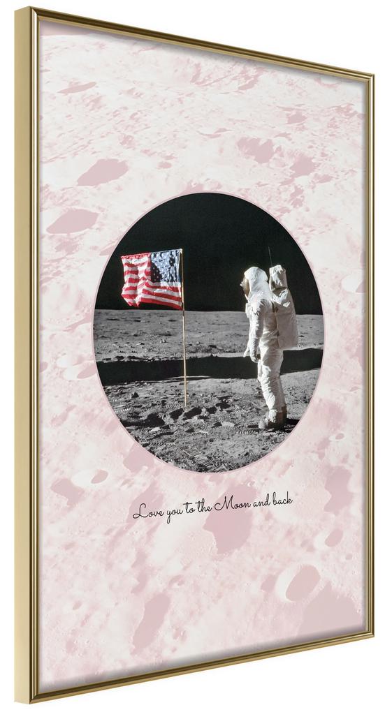 Artgeist Plagát - Love You to the Moon and Back [Poster] Veľkosť: 20x30, Verzia: Zlatý rám s passe-partout