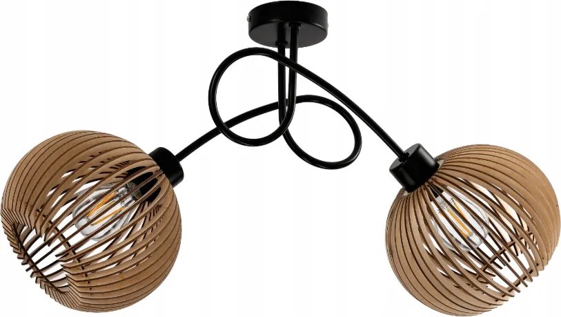 Stropná lampa LOFT WRAPPED 2XE27 WOODEN