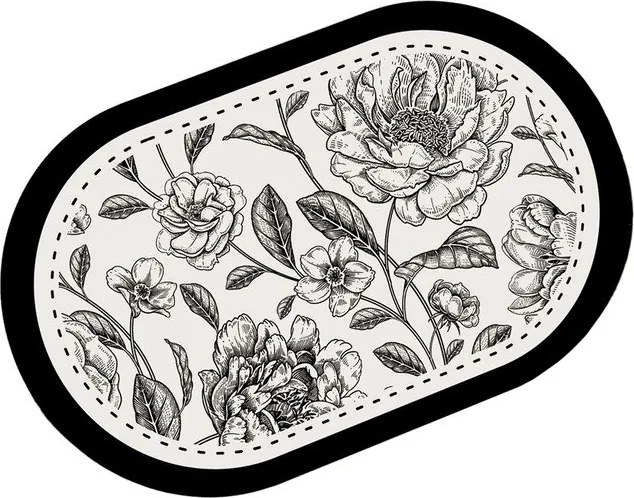 Čiern-obiela kúpeľňová predložka 60x100 cm Rasse – Foutastic