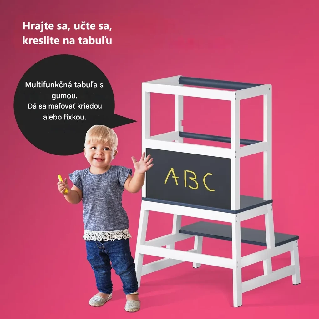 InternetovaZahrada Detská učiaca veža Barn 93x51x50 cm - antracit