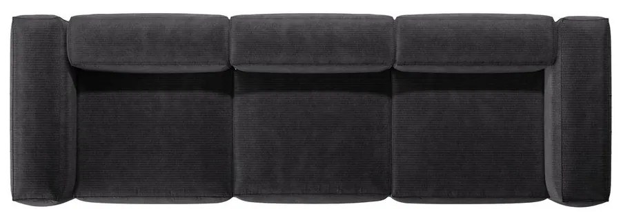 Tmavosivá menčestrová pohovka 364 cm Bergano – Cosmopolitan Design