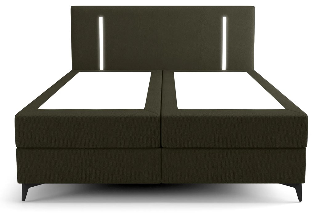 Jednolôžková posteľ 120 cm Ortega Comfort (olivová zelená) (s roštom a matracom, s úl. priestorom) (s LED osvetlením). Vlastná spoľahlivá doprava až k Vám domov. 1082704
