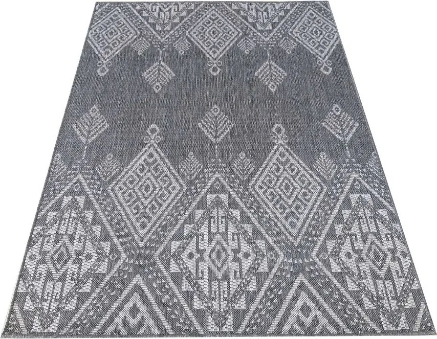 DY Obojstranný sivý koberec s geometrickým vzorom Zara 13 Rozmer: 200x290 cm