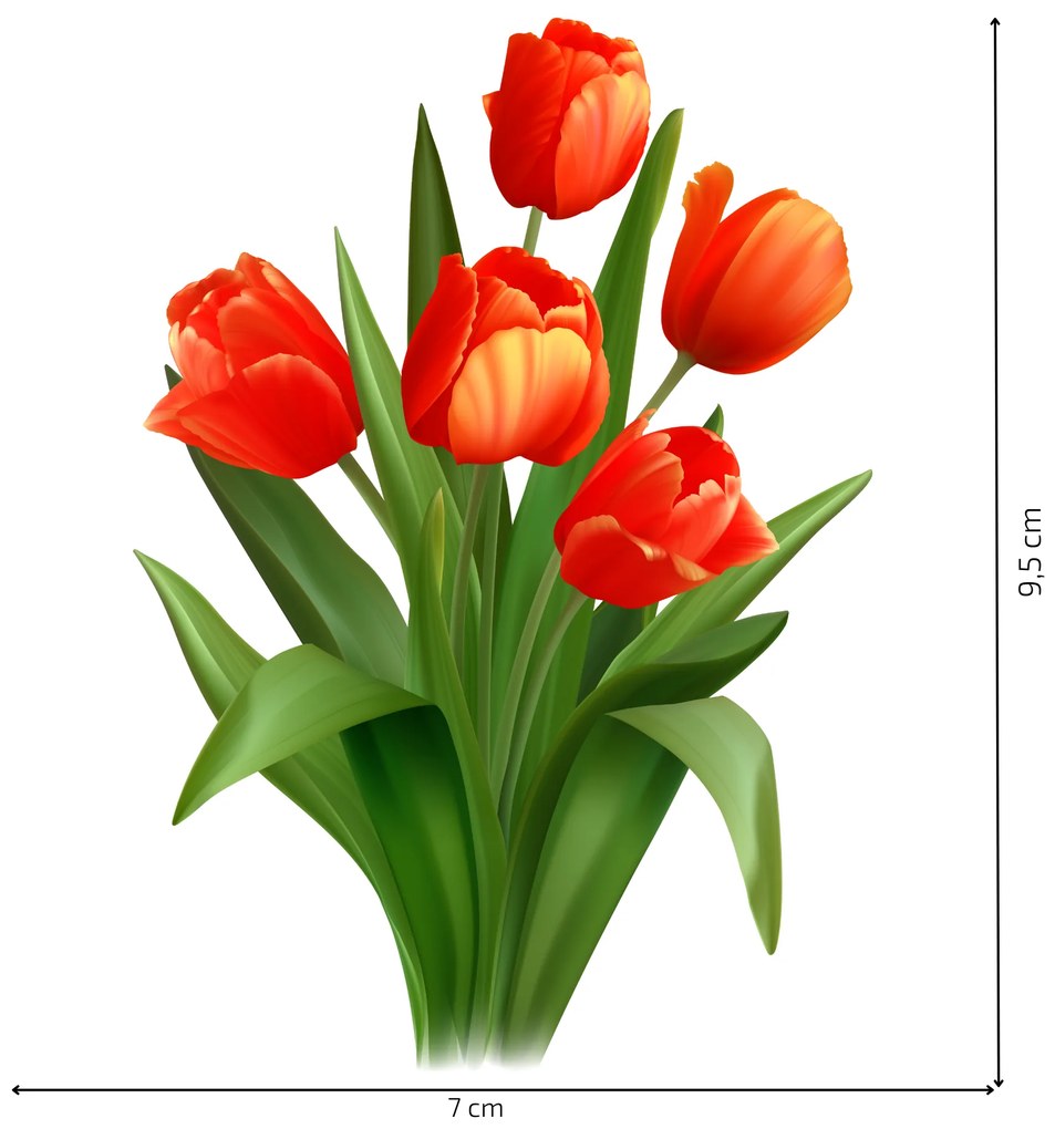PIPPER. Samolepka nad vypínač „Červené tulipány"