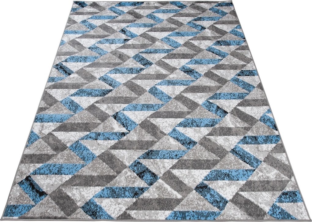 TA Koberec Q544B WHITE MAYA PP EYM Sivý Obdĺžnikový Rozmer: 130x190 cm
