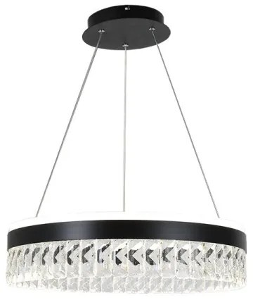 LED Stmievateľný luster na lanku LED/90W/230V 3000-6500K čierna + diaľkové ovládanie