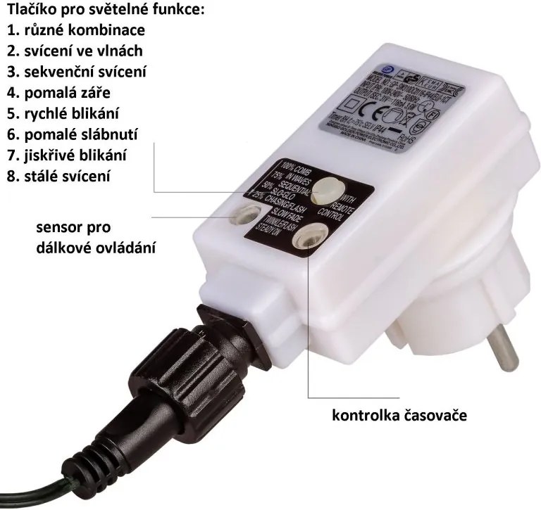 VOLTRONIC Vianočná reťaz 40 m, 400 LED, farebná
