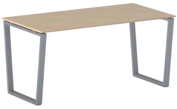 Kancelársky stôl PRIMO IMPRESS, 160x80 cm, sivostrieborná podnož, buk