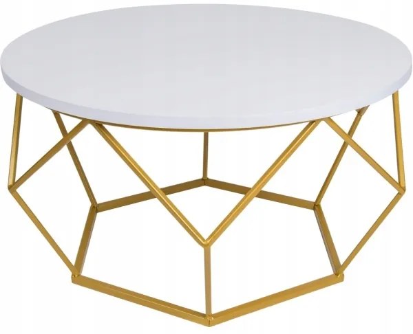 Konferenčný stolík DIAMOND 40x70 cm zlatá/biela