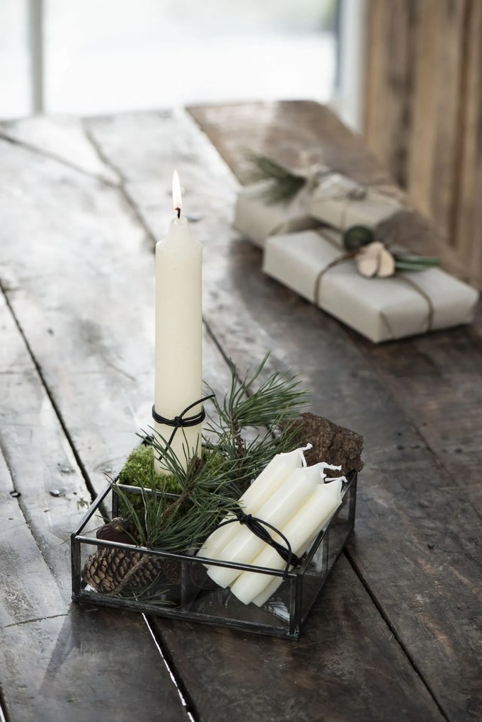 Ib Laursen Vysoká sviečka Rustic Cream 25 cm