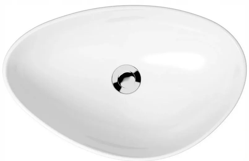 Cersanit Moduo, asymetrické umývadlo na dosku 56,5x36,5x15 cm, biela lesklá, K116-052