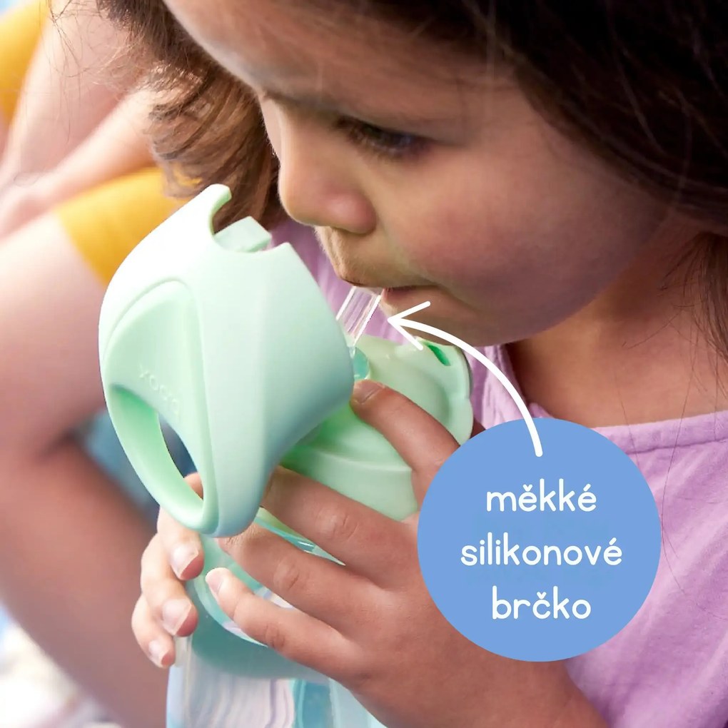 Fľaša na pitie so slamkou Junior 380 ml - spearmint