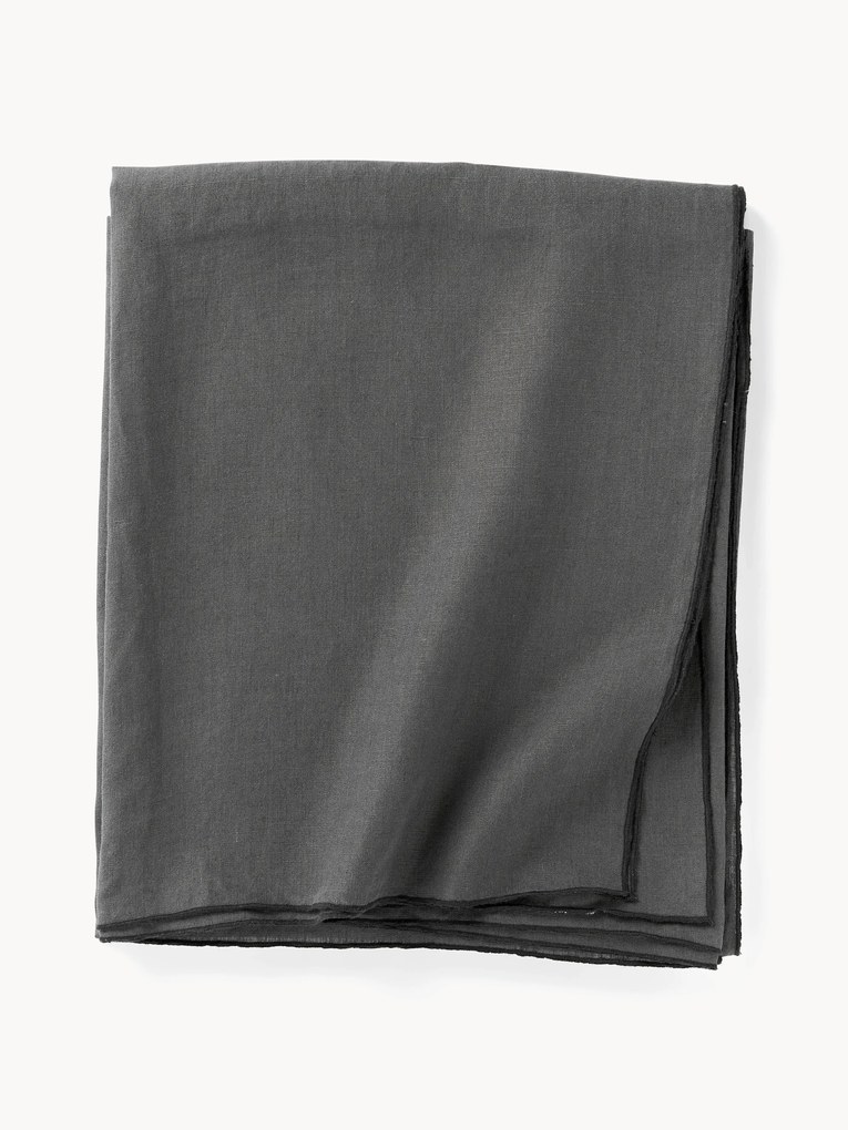 Ľanový obrus's dekoračným lemom Kennedy