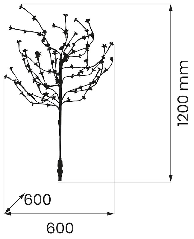 Solárny LED stromček Tree, 0,1w, 3000k, RGB