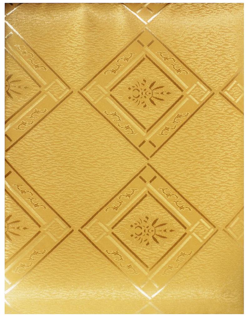 EmaHome - Oválny obrus s ochranou proti škvrnám 140x180 cm / zlatý s károvaným vzorom