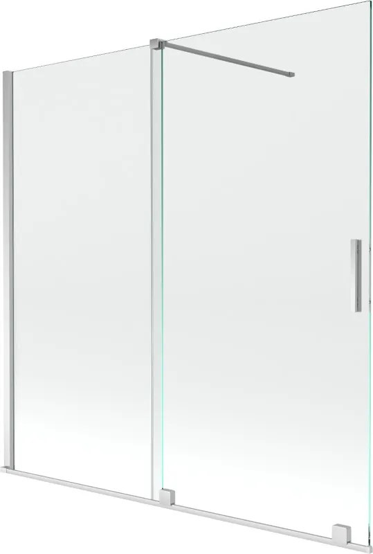 Mexen Velar vaňová zásteny 2-krídlová posuvná 160 x 150 cm, transparentná, chróm - 896-160-000-01-01