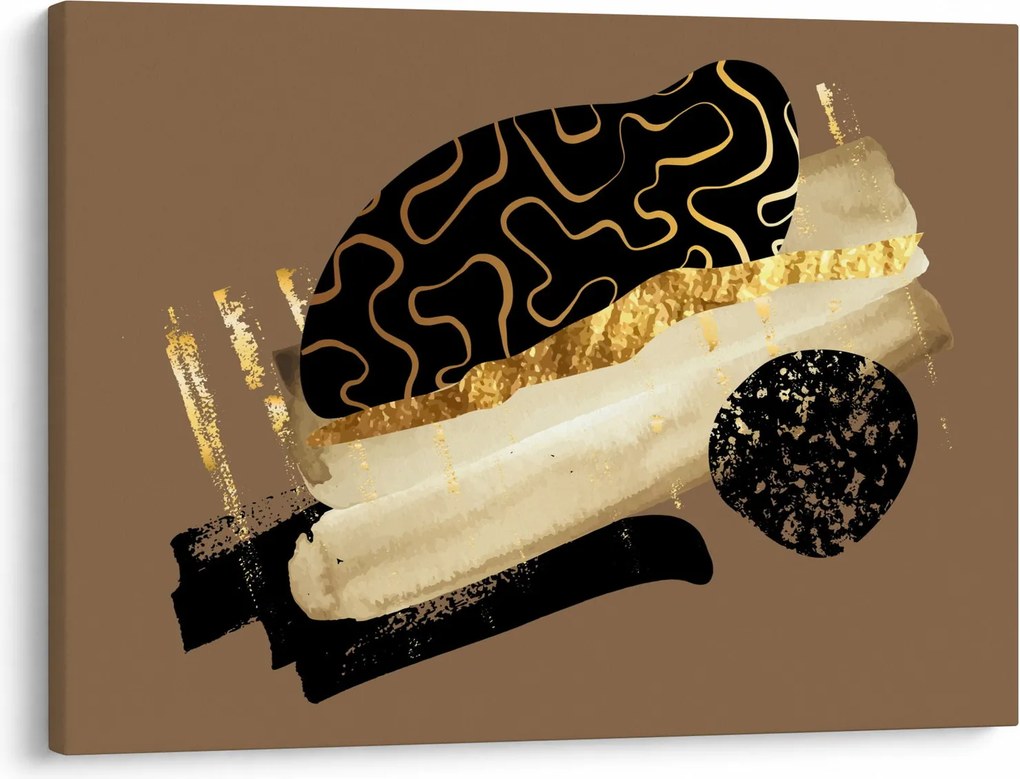 Obraz - Abstrakcia golden brown N⁰3 (70x50 cm)