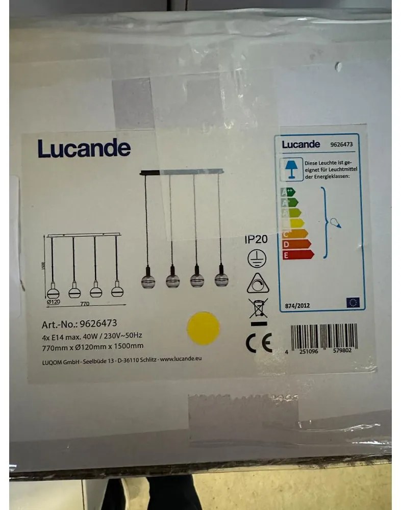 Lucande - Luster na lanku ABLY 4xE14/40W/230V LW0519