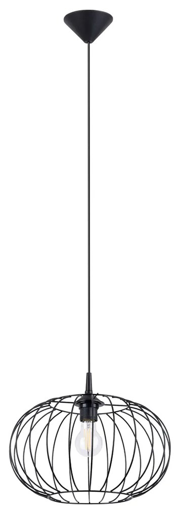 Závesné svietidlo Tsuno, 1x čierne drôtené tienidlo