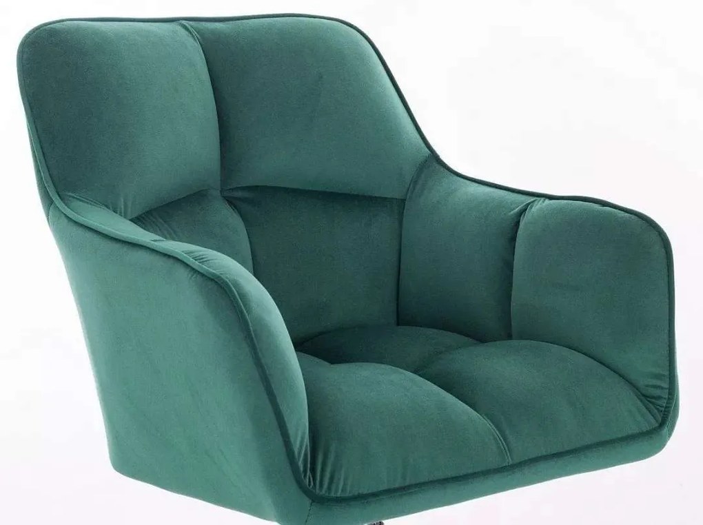 LuxuryForm DESIGN Kreslo AMALFI VELUR na zlatom kríži - zelené